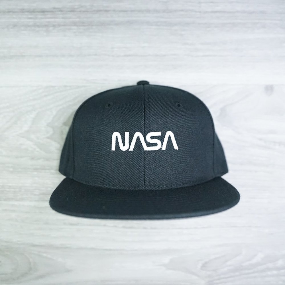NASA White logo Black Snapback